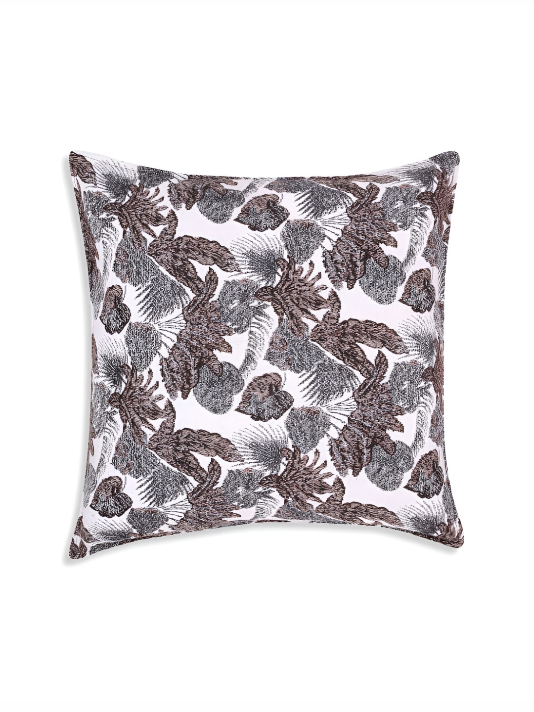 

Fashionhub White & Grey Floral Cotton Square Cushion Covers