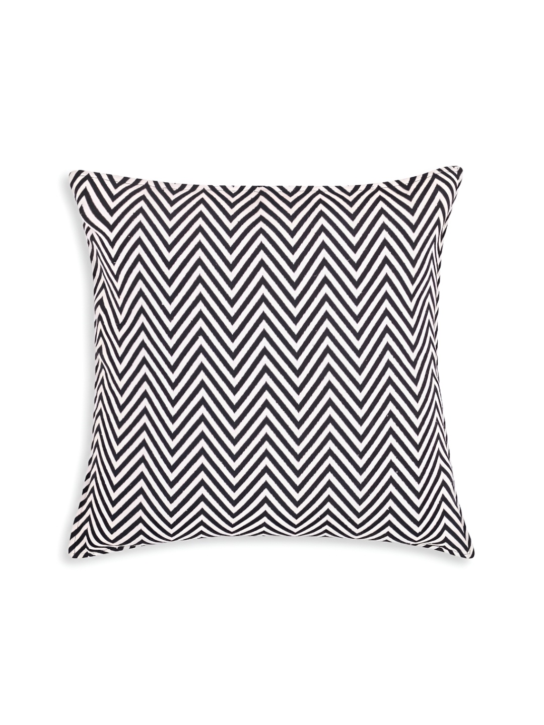 

Fashionhub Off White & Black Geometric Cotton Square Cushion Covers