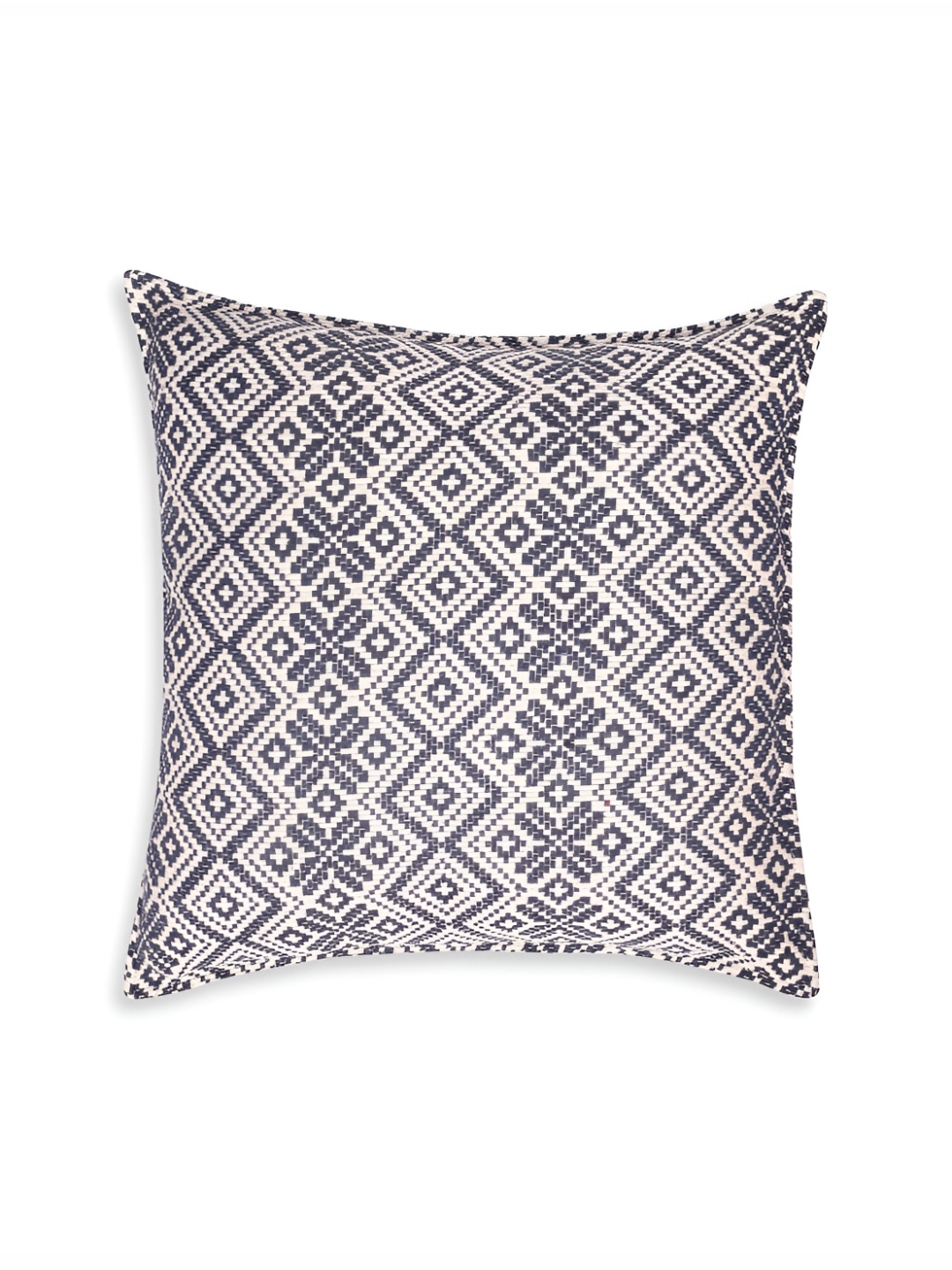 Fashionhub Blue & Cream-Coloured Geometric Cotton Square Cushion Covers