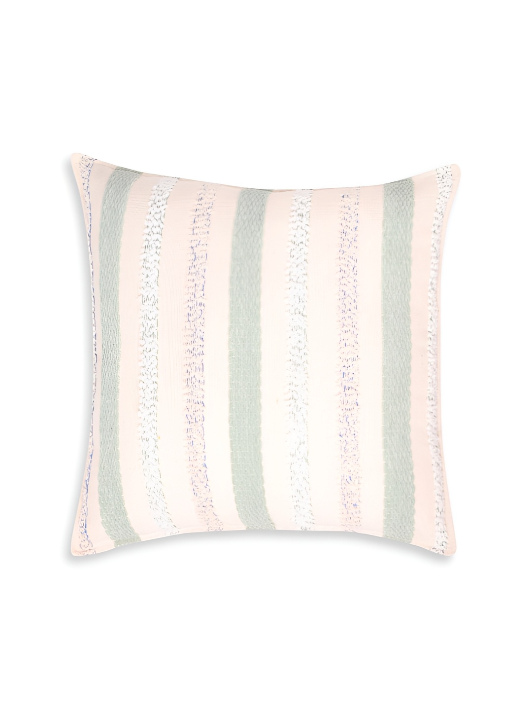 

Fashionhub Green & Beige Striped Square Cushion Covers