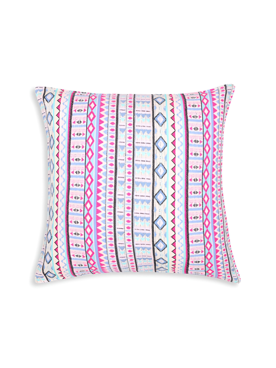 

Fashionhub Beige & Pink Geometric Cotton Square Cushion Covers