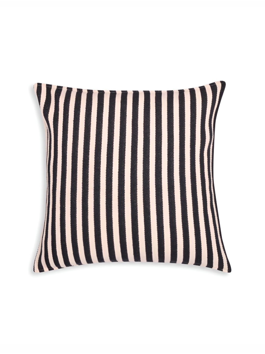 

Fashionhub Black & Beige Striped Cotton Square Cushion Covers