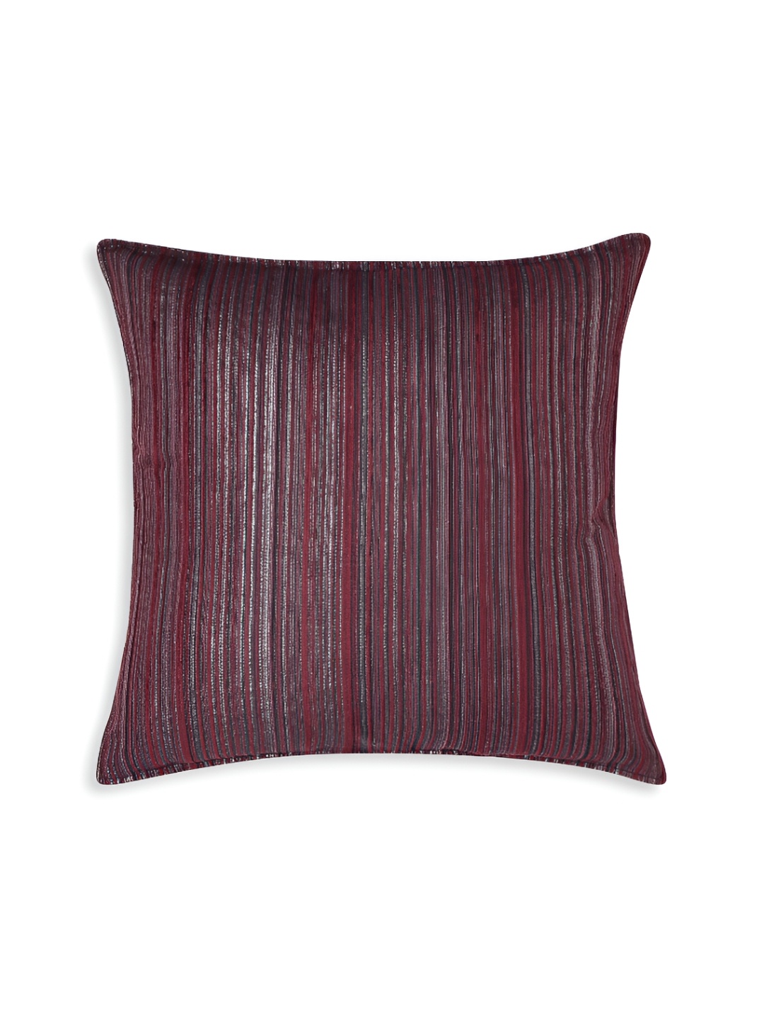 

Fashionhub Maroon & Black Striped Cotton Square Cushion Covers