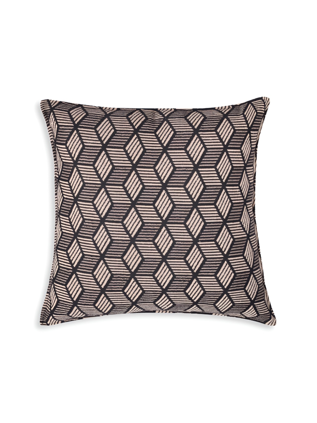 

Fashionhub Cream-Coloured & Black Geometric Cotton Square Cushion Covers