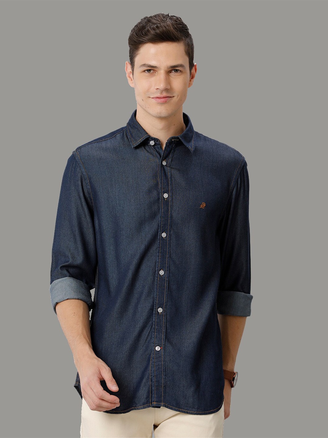 

Double Two Comfort Slim Fit Denim Casual Shirt, Blue