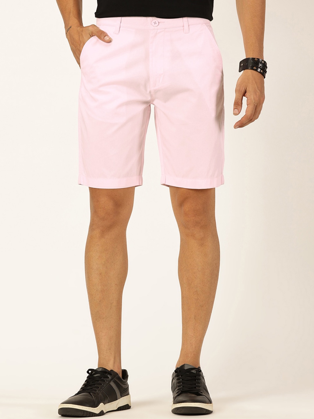 

Mast & Harbour Men Pink Pure Cotton Shorts