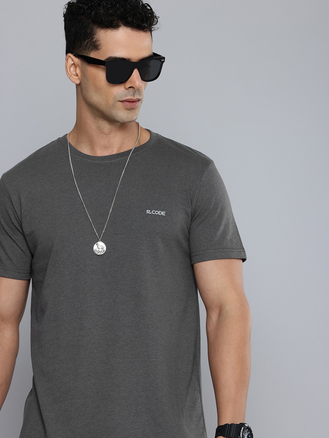 

R.Code by The Roadster Life Co. Men T-shirt, Steel
