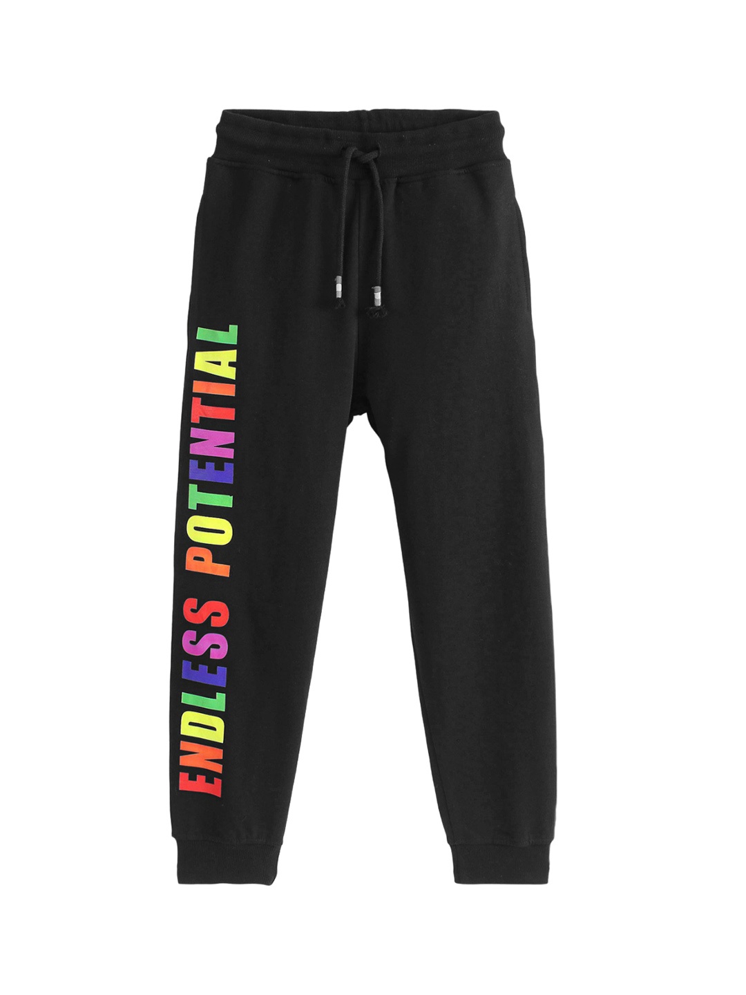 

Honeyhap Kids Printed Pure Cotton Bio Finish Lounge Joggers, Black