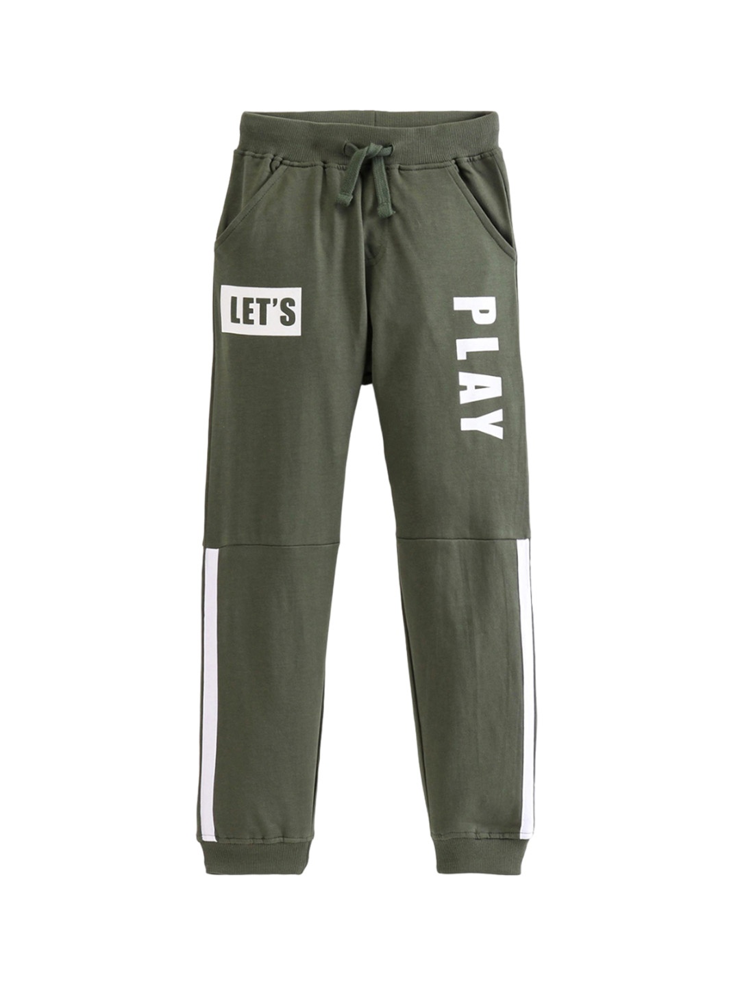 

Honeyhap Boys Printed Pure Cotton Bio Finish Lounge Joggers, Olive