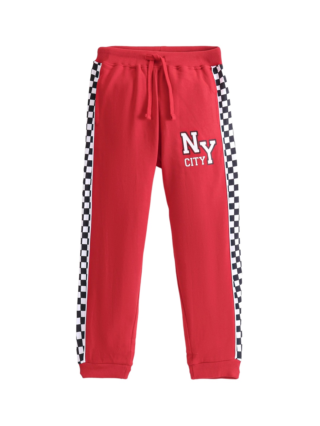 

Honeyhap Boys Printed Pure Cotton Bio Finish Lounge Joggers, Red