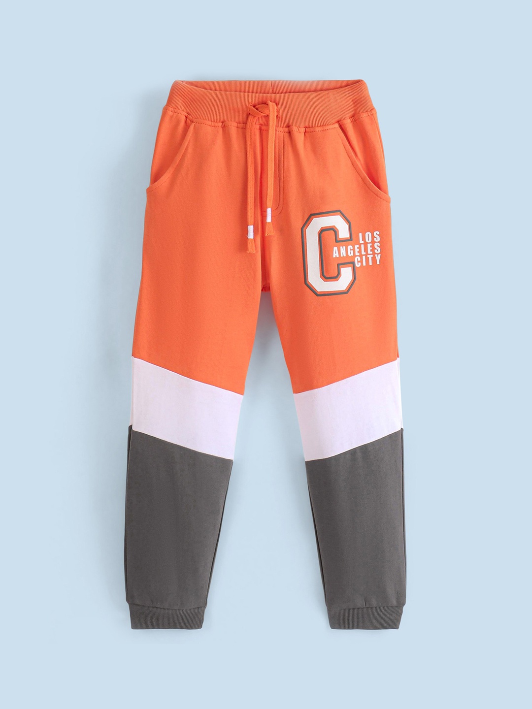 

Honeyhap Boys Printed Bio Finish Pure Cotton Lounge Joggers, Orange