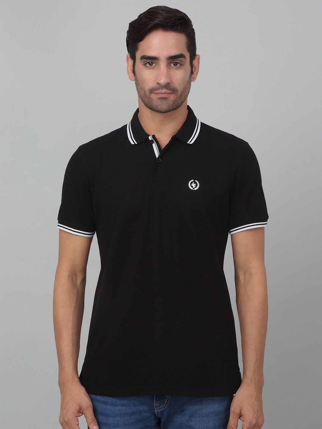 

Cantabil Polo Collar Short Sleeves T-shirt, Black