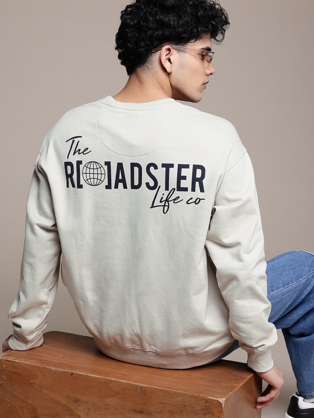 

The Roadster Lifestyle Co. Typography Print Pullover, Beige
