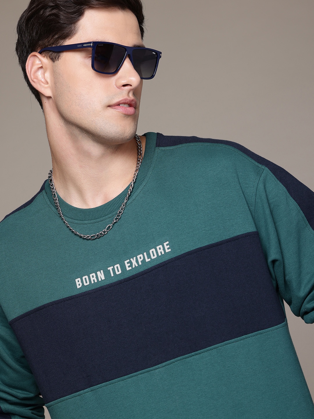 

The Roadster Lifestyle Co. Striped Relaxed Fit Sweatshirt, Green