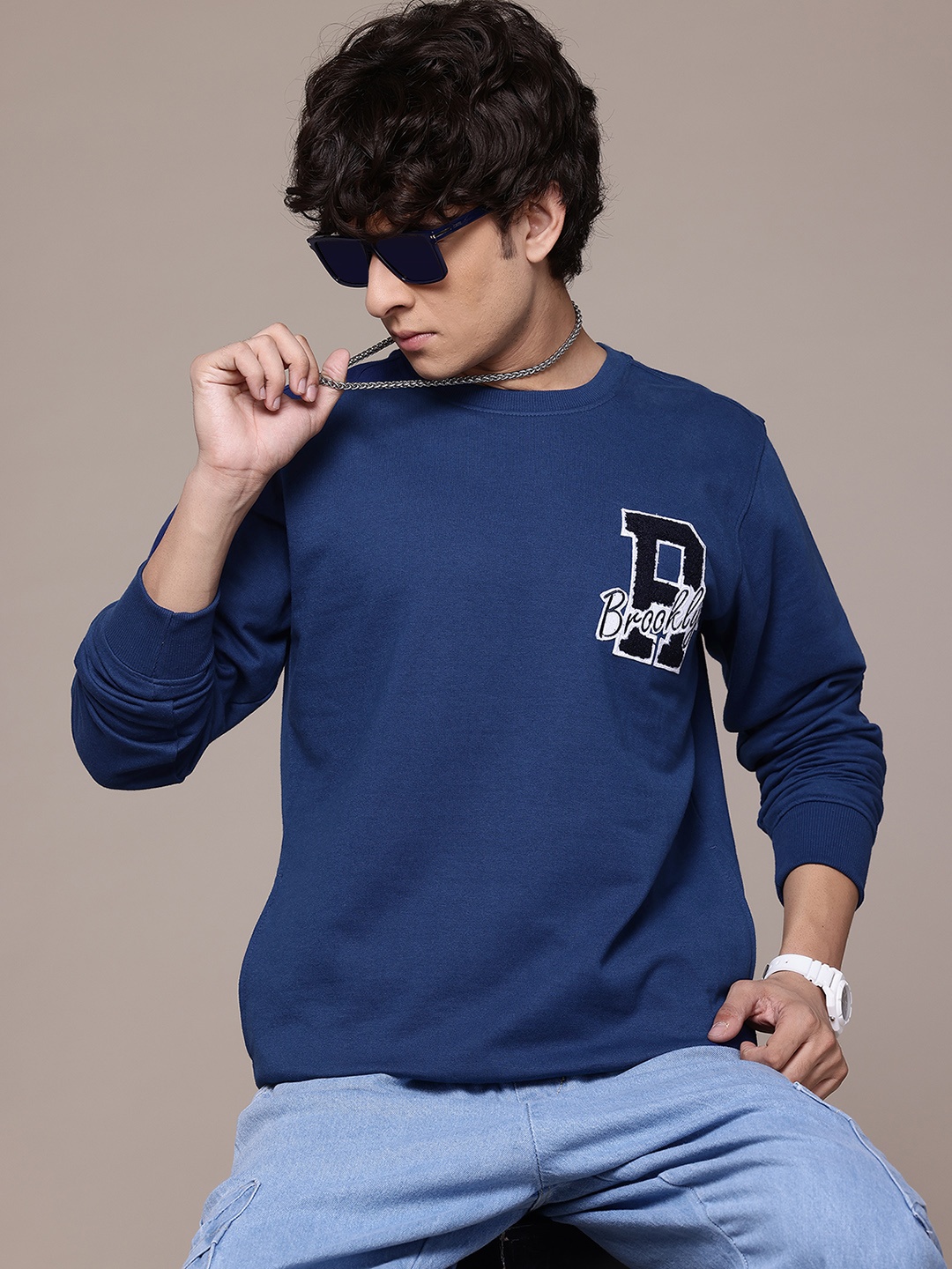 

The Roadster Lifestyle Co. Applique Detail Sweatshirt, Navy blue