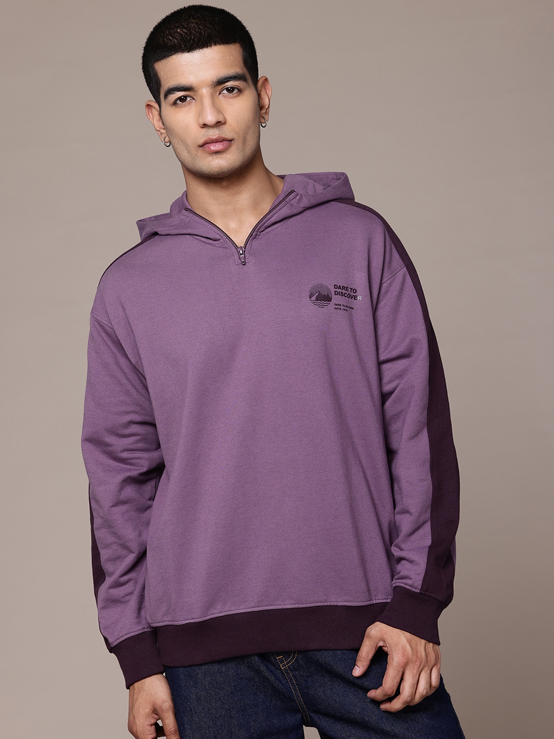 

The Roadster Lifestyle Co. Relaxed Fit Hooded Sweatshirt, Purple