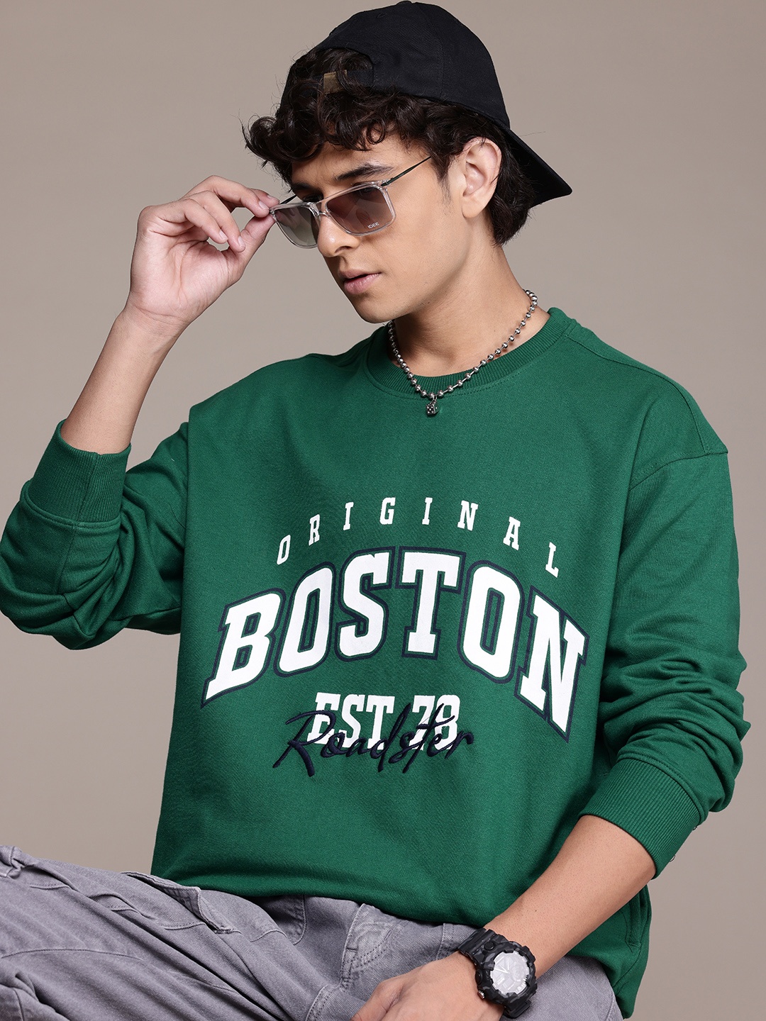 

The Roadster Lifestyle Co. Printed Relaxed Fit Sweatshirt, Green