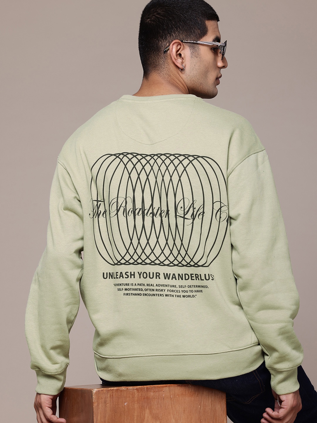 

The Roadster Lifestyle Co. Relaxed Fit Printed Sweatshirt, Green