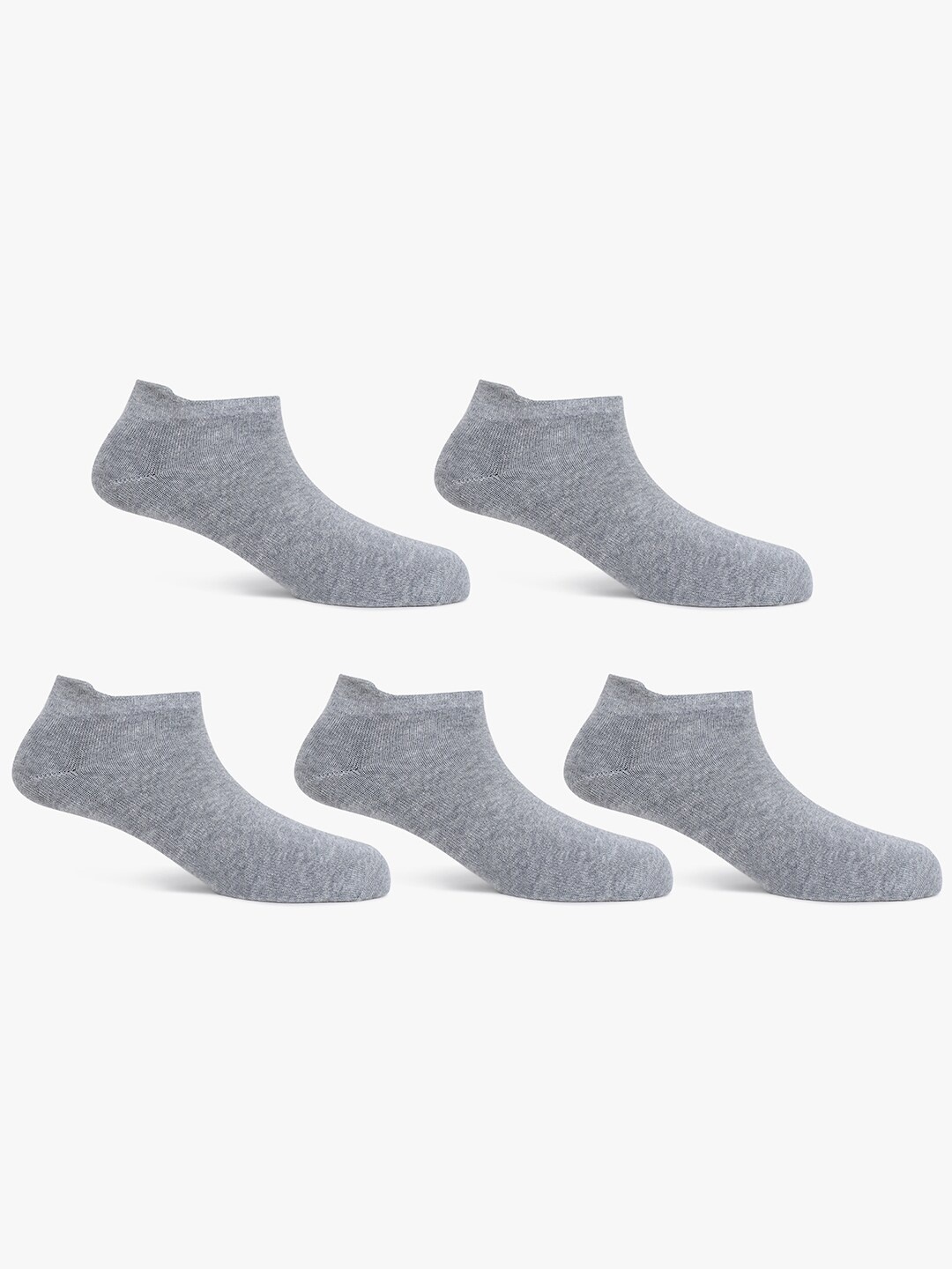 

TOFFCRAFT Pack Of 5 Ankle Length Socks, Grey