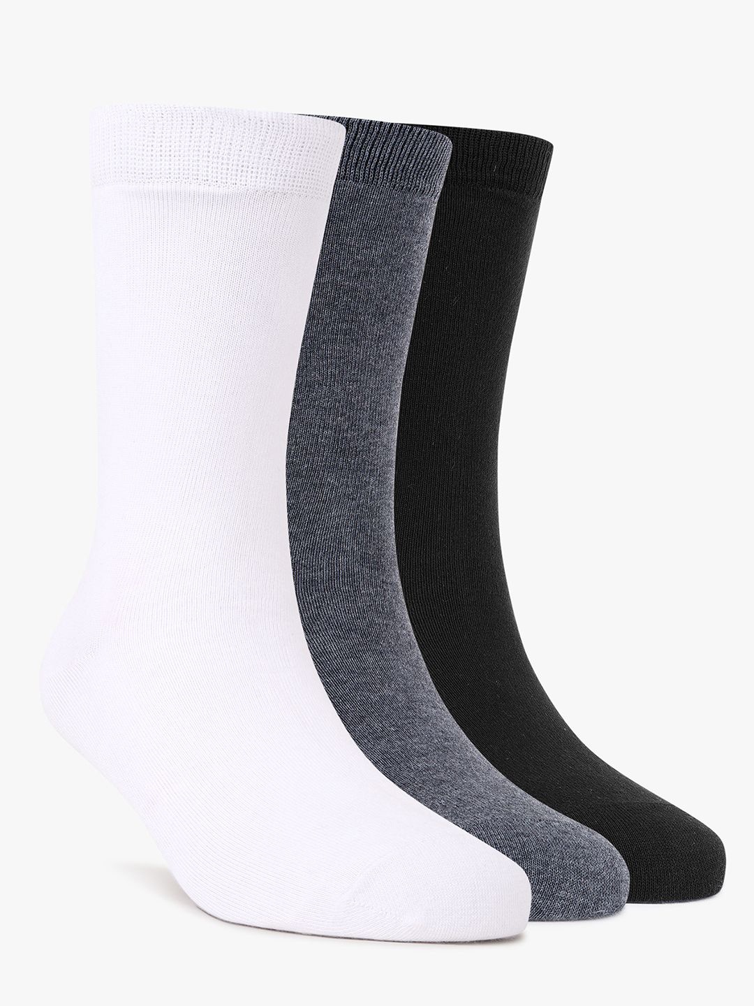 

TOFFCRAFT Pack Of 3 Calf-Length Socks, White