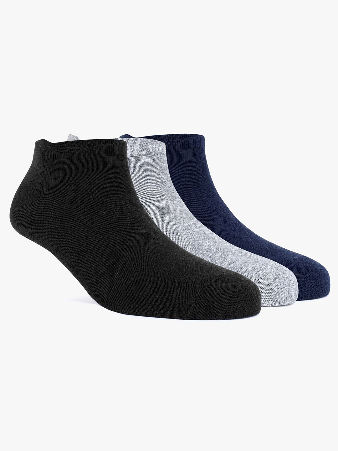 

TOFFCRAFT Men Pack Of 3 Cotton Breathable Ankle-Length Socks, Black