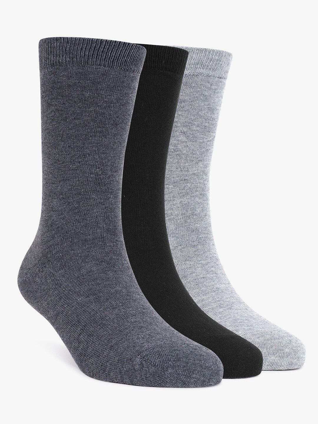 

TOFFCRAFT Men Pack Of 3 Cotton Ankle Length Socks, Black