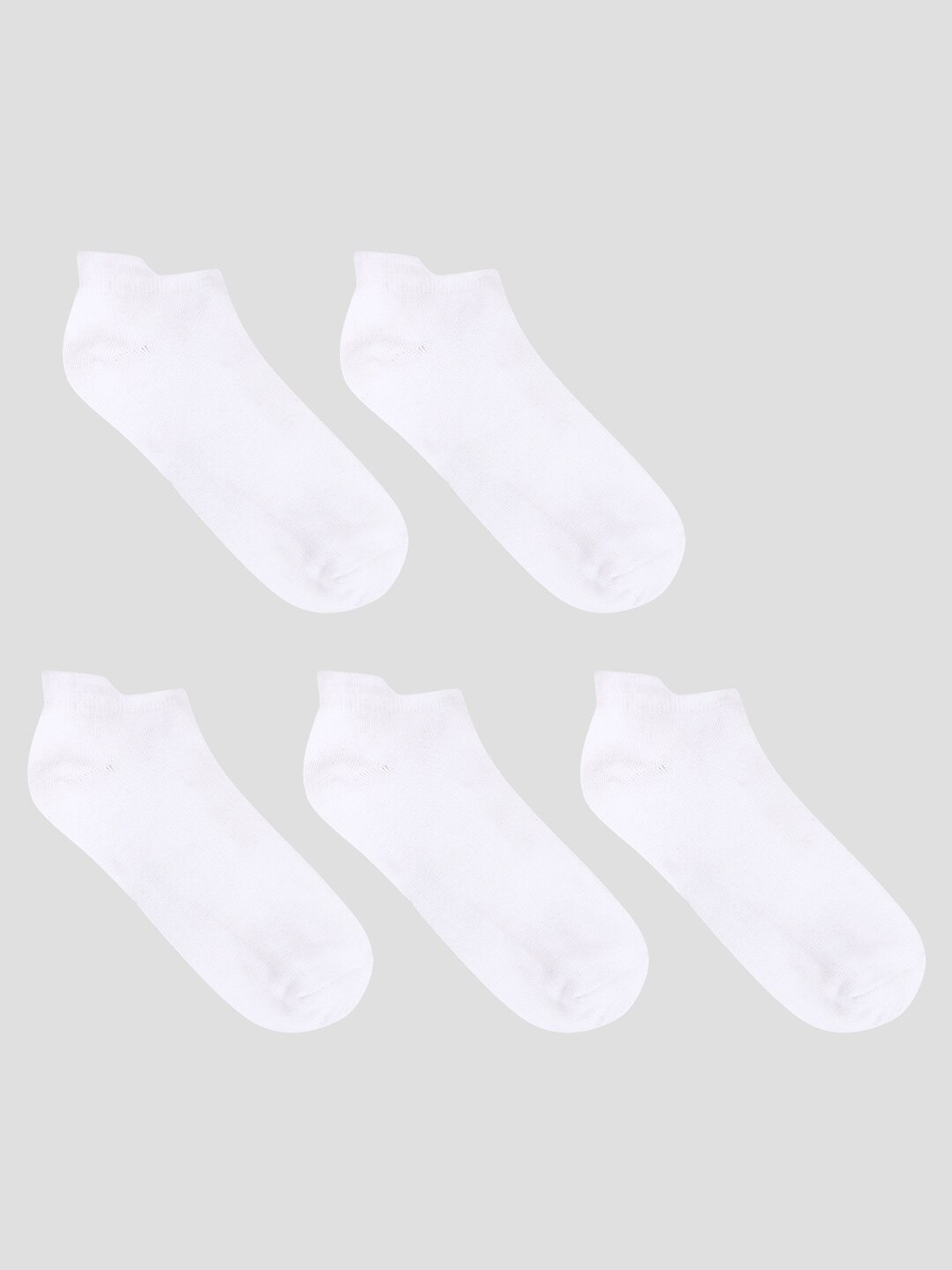

TOFFCRAFT Men Pack Of 5 Breathable Cotton Ankle Length Socks, White