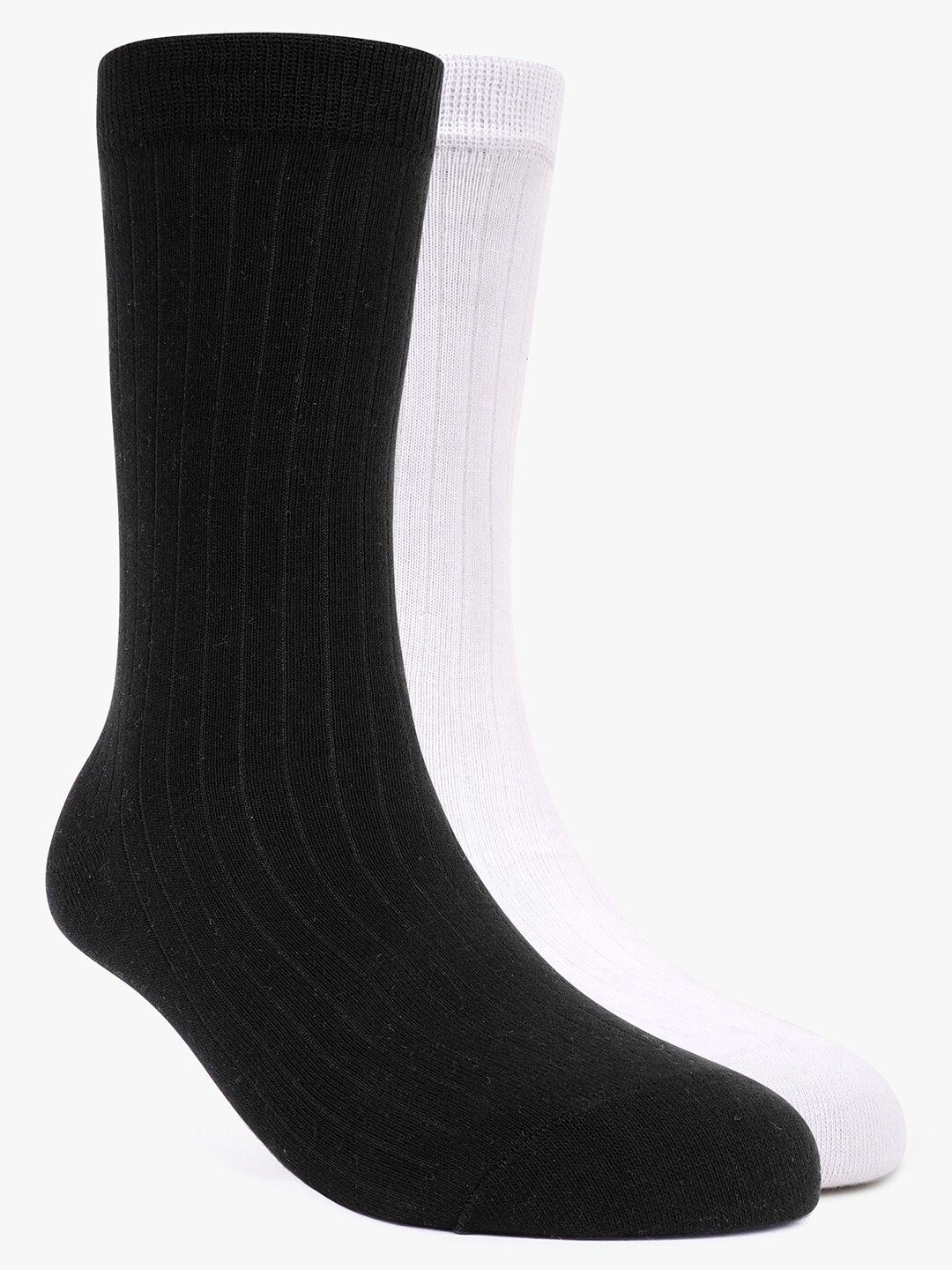 

TOFFCRAFT Men Pack Of 2 Cotton Anti-Odour Calf Length Socks, Black