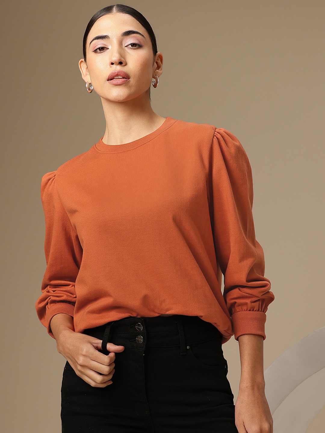 

Chemistry Women Solid Sweatshirt, Orange