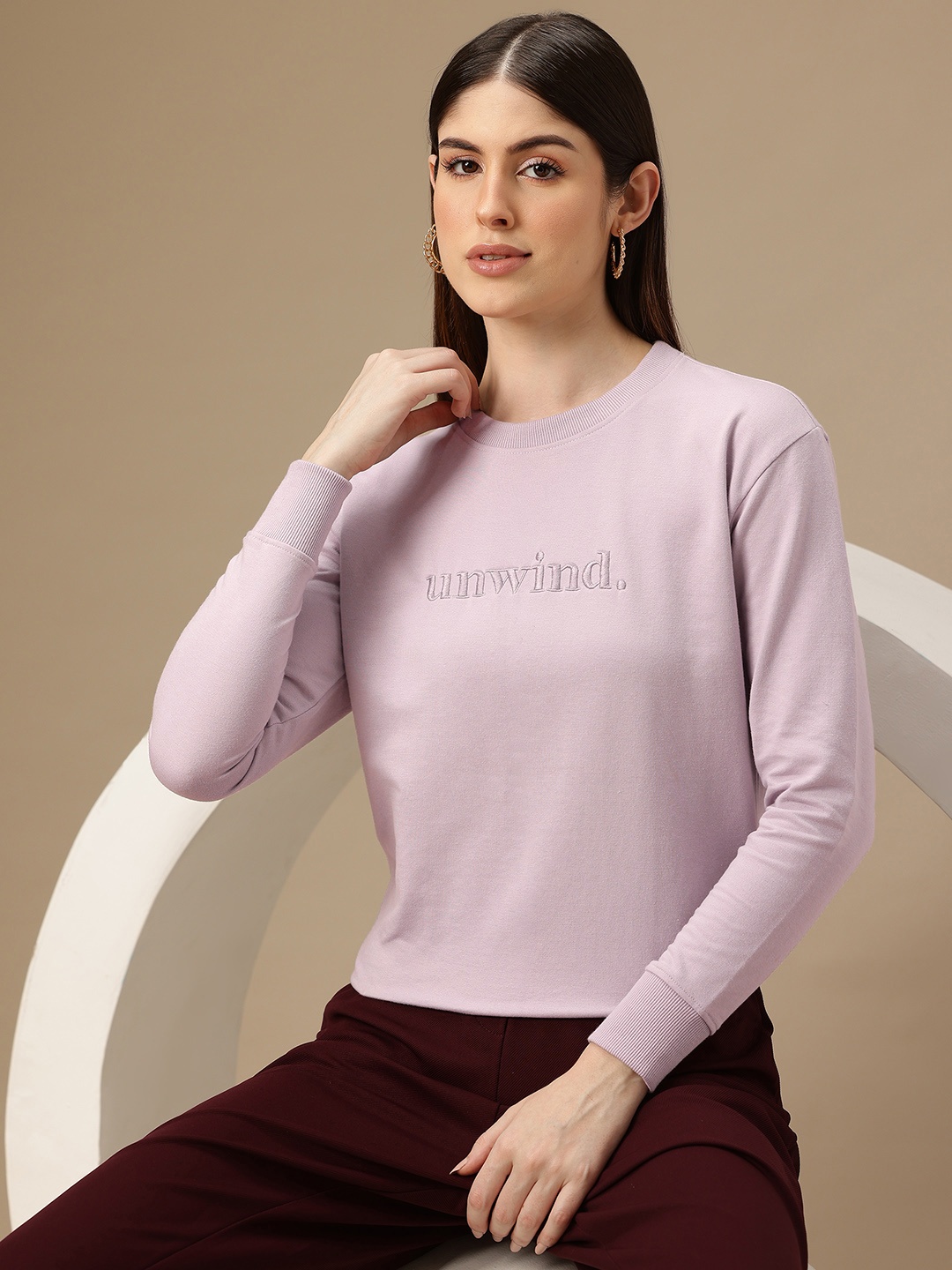 

Chemistry Typograph Embroidered Drop-Shoulder Sweatshirt, Lavender