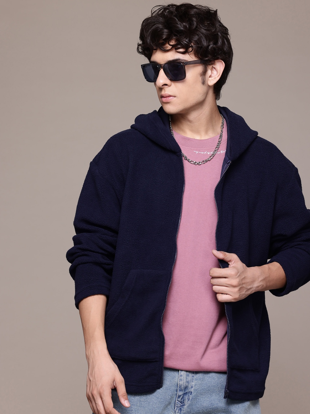 

The Roadster Lifestyle Co. Fleece Hooded Sweatshirt, Navy blue
