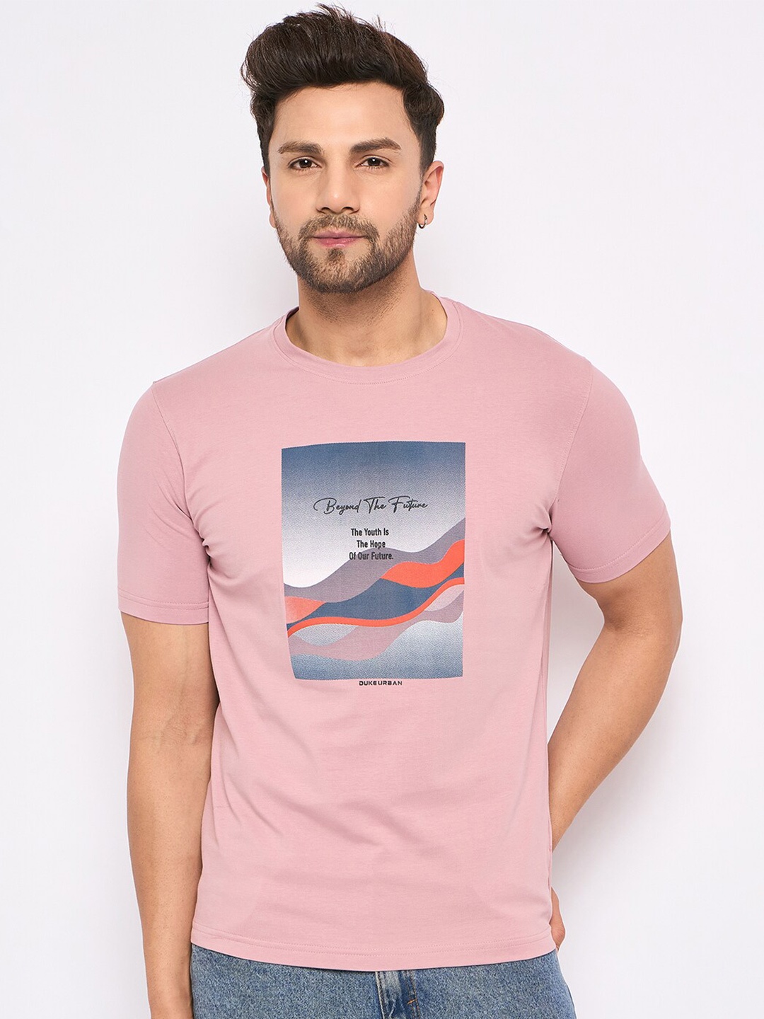 

Duke Graphic Printed Slim Fit T-shirt, Pink