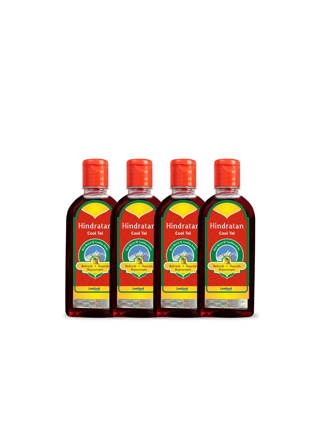 

Leeford Set of 4 Hindratan Cool Tel With Mint & Amla - 100ml each, Red