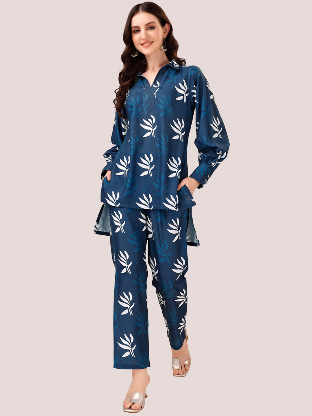 

FAB GALAXY Printed Tunic & Trouser, Teal