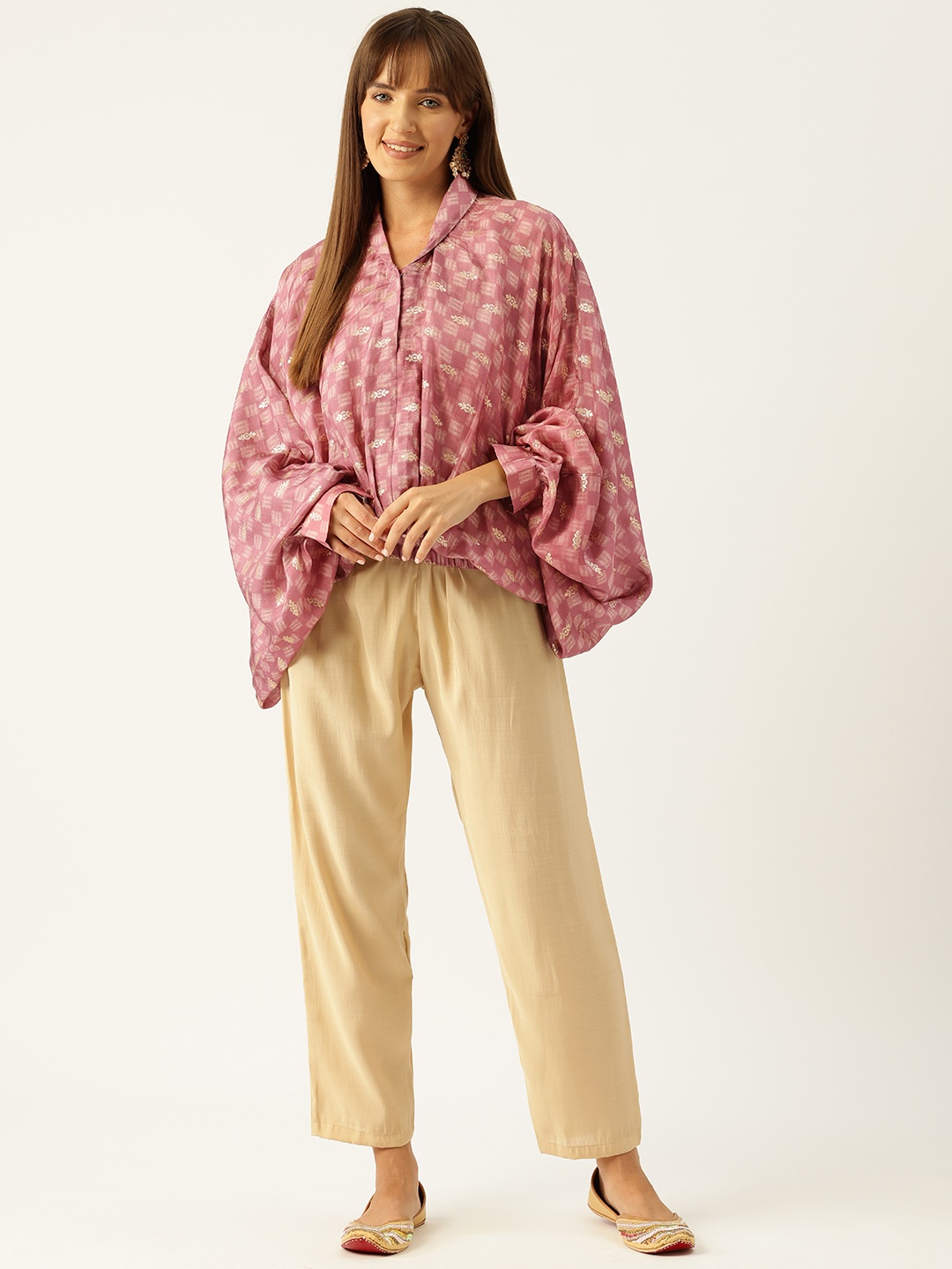 

Simaaya Bishop Sleeves Top With Trousers, Mauve