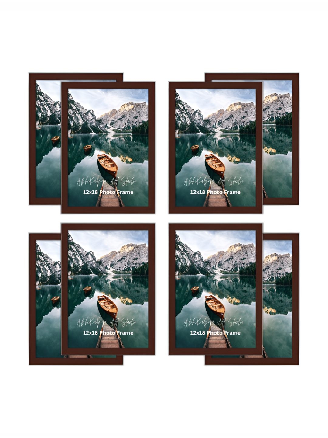 

AbhiKalpya Art Studio-Get a vibe Brown 8 Pieces Wall Photo Frames