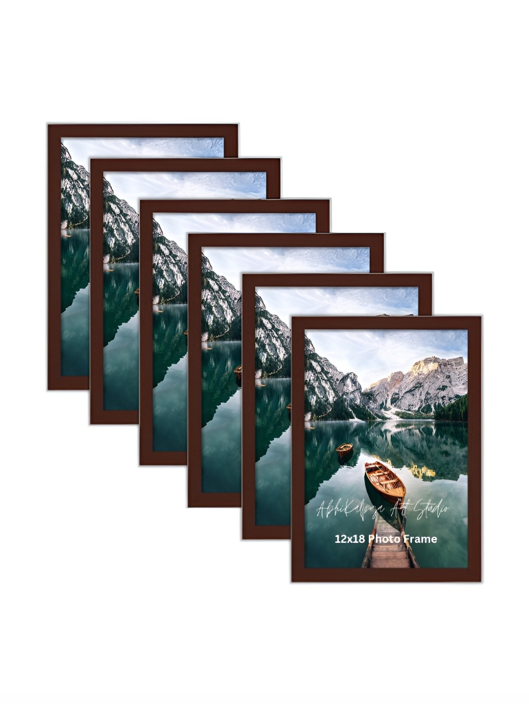 

AbhiKalpya Art Studio-Get a vibe Brown 6 Pieces Wall Photo Frames