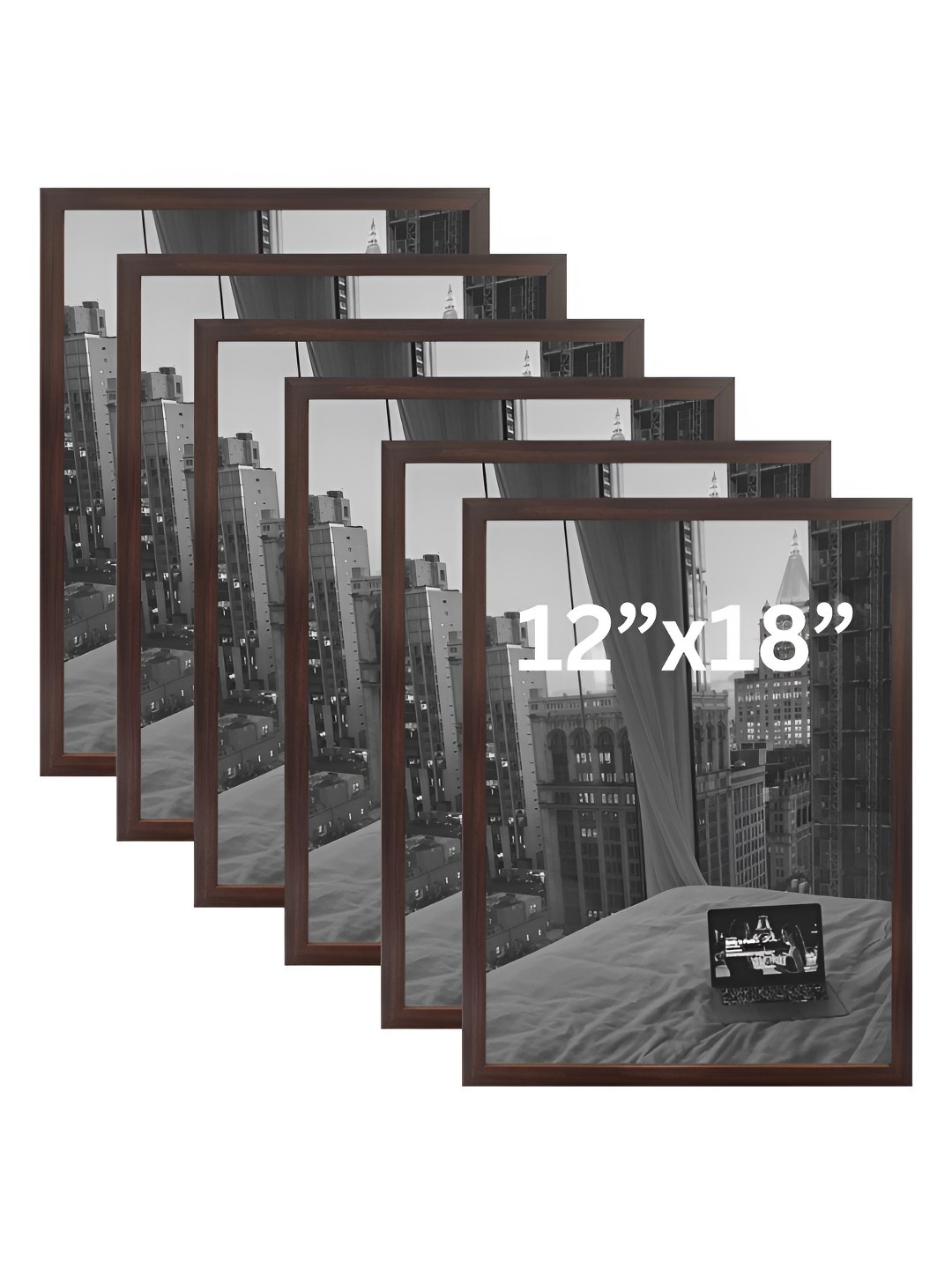 

AbhiKalpya Art Studio-Get a vibe Brown 6 Pieces Wall Photo Frames