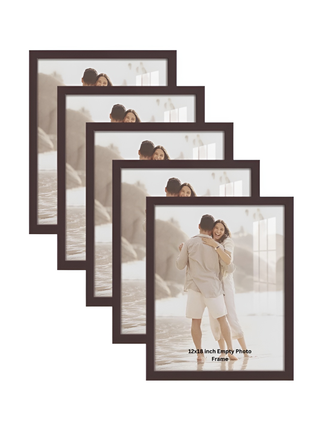 

AbhiKalpya Art Studio-Get a vibe Brown 5 Pieces Wall Photo Frames