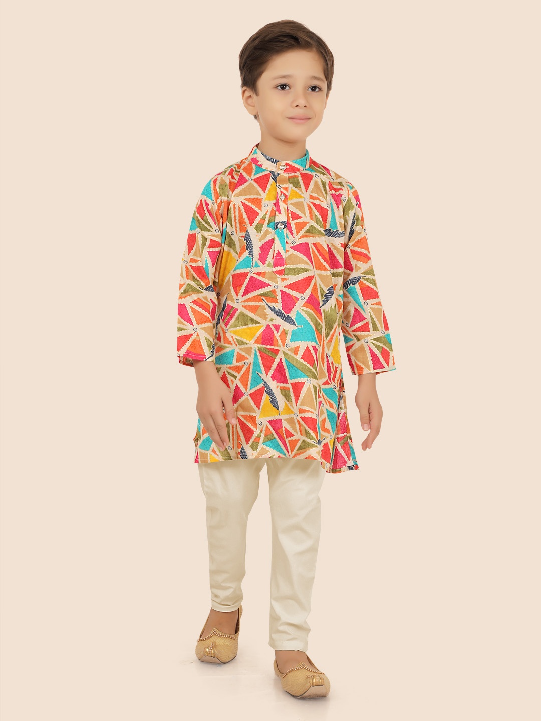 

Ethniks Neu-Ron Boys Geometric Printed Regular Kurta with Pyjamas, Red
