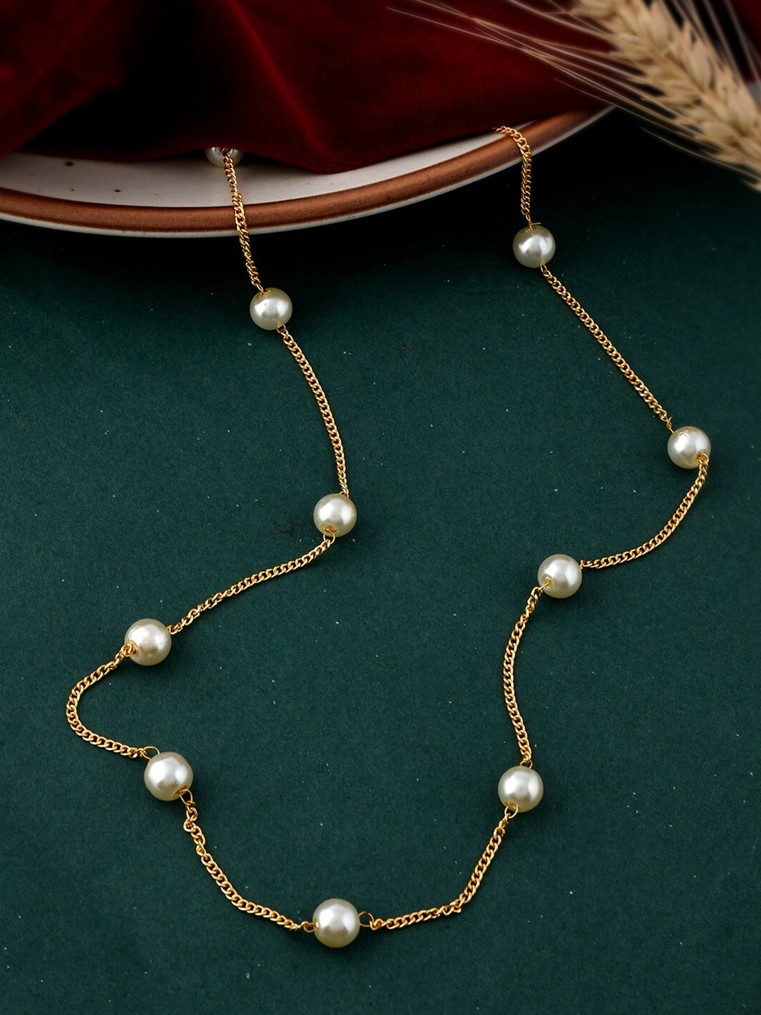 

Silvermerc Designs Gold-Plated Pearl Beaded Necklace