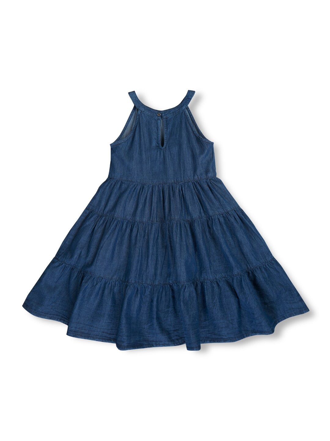 

Gini and Jony Girl Cotton Half Sleeves Fit & Flare Dress, Navy blue