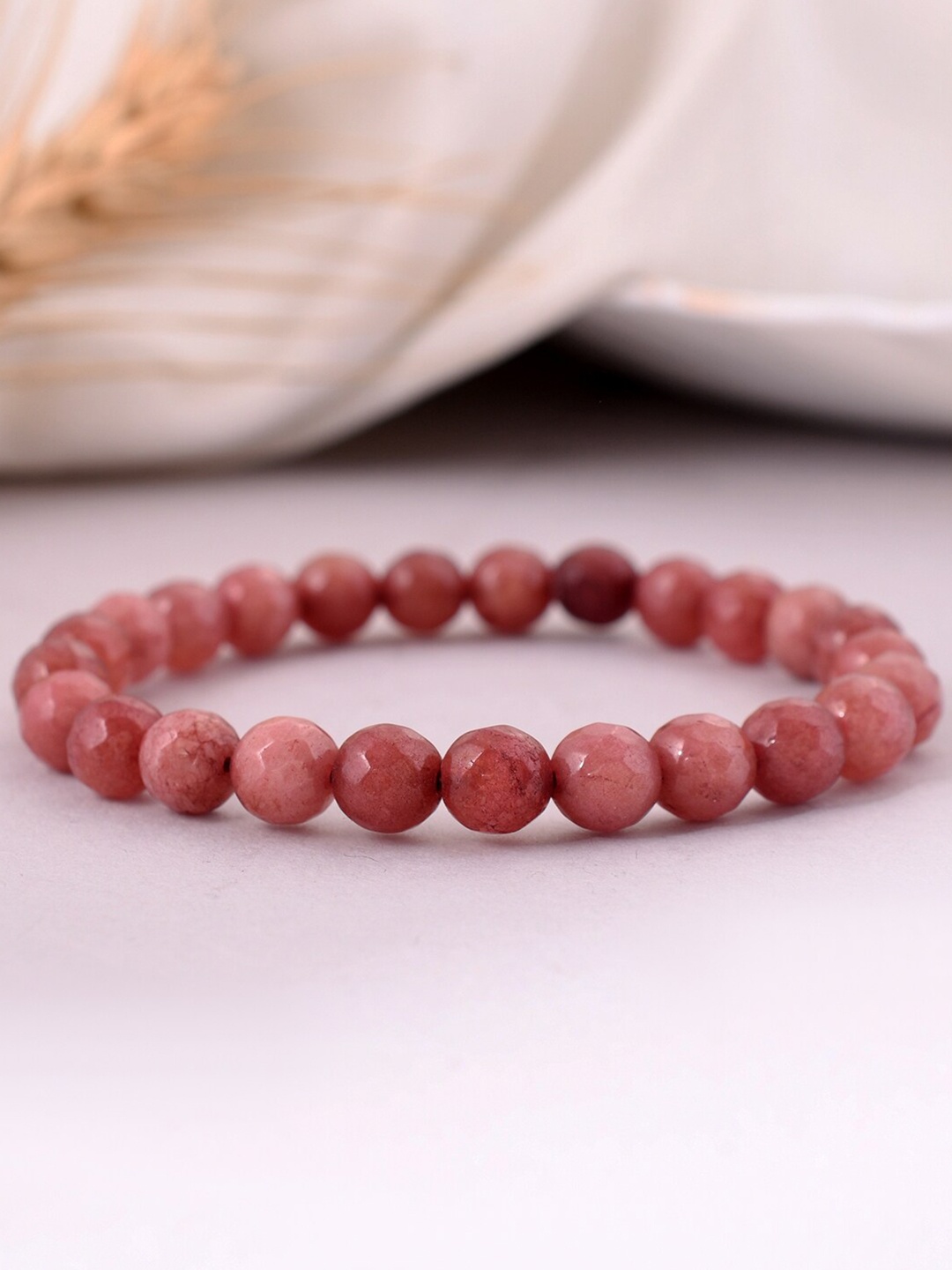 

Silvermerc Designs Men Brass Onyx Beaded Bracelet, Olive
