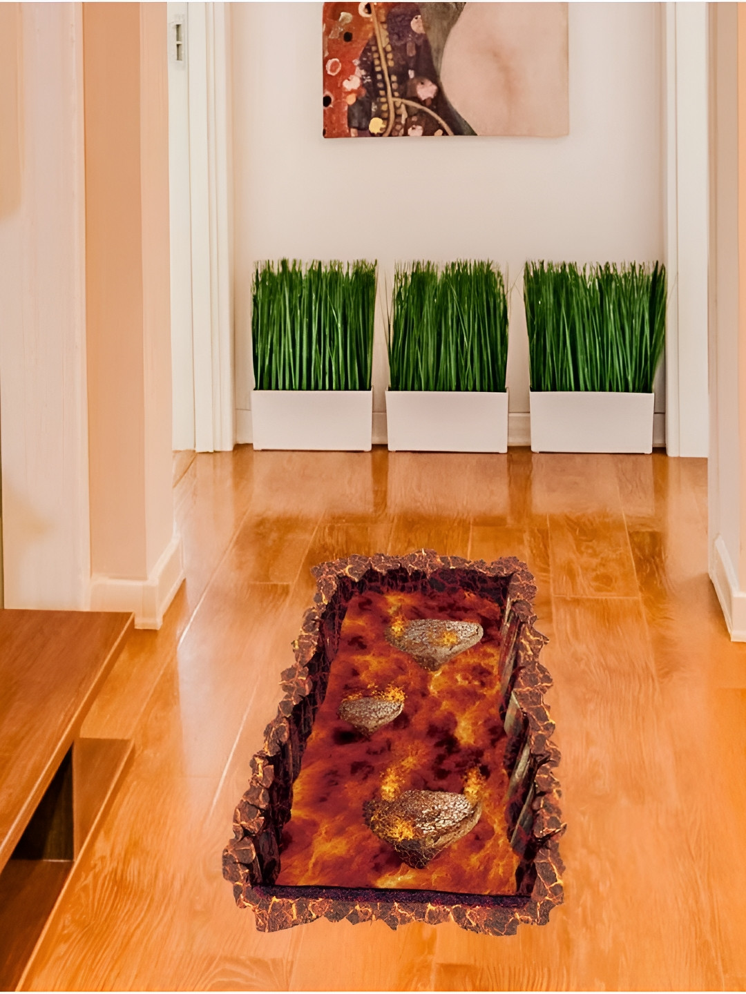

Jaamso Royals Brown Magma 3D Printed Self-Adhesive Removable Wall Sticker