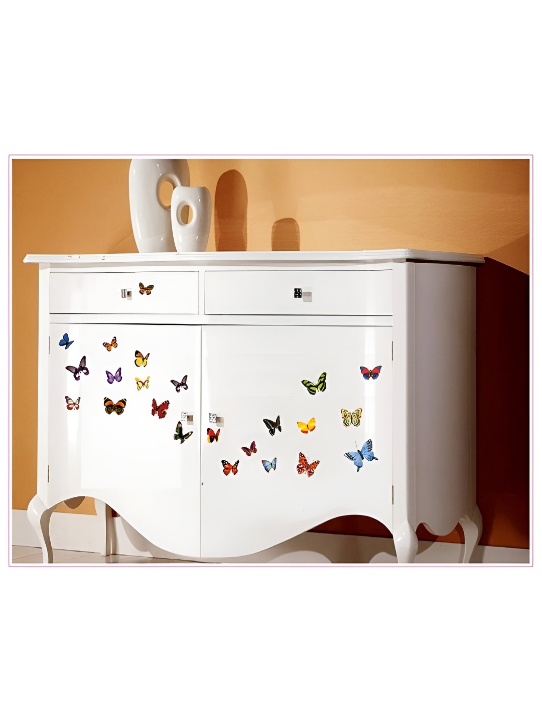 

Jaamso Royals Blue & Red Butterflies Printed Self-Adhesive Removable Wall Sticker