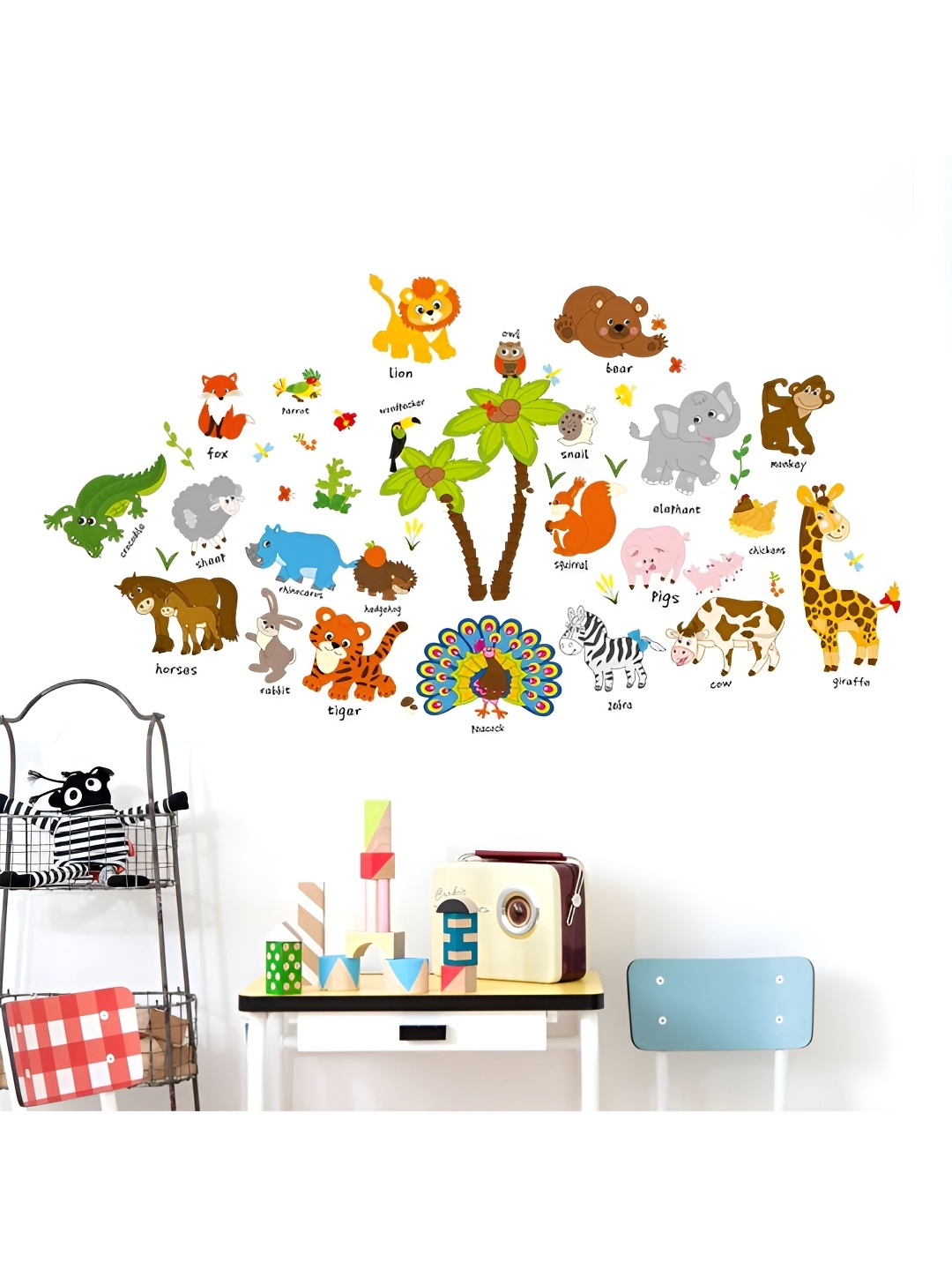 

Jaamso Royals Green & Brown Animals Printed Self-Adhesive Removable Wall Sticker