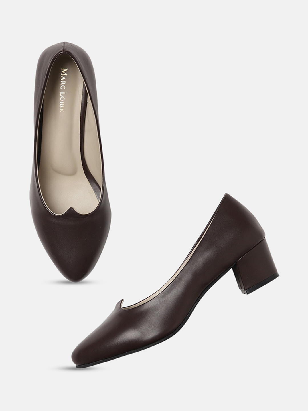 

Marc Loire Block Heeled Pumps, Brown