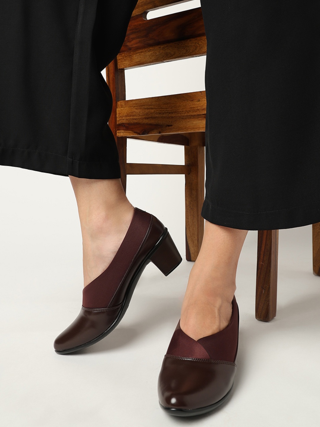 

Marc Loire Round Toe Block Heeled Pumps, Brown