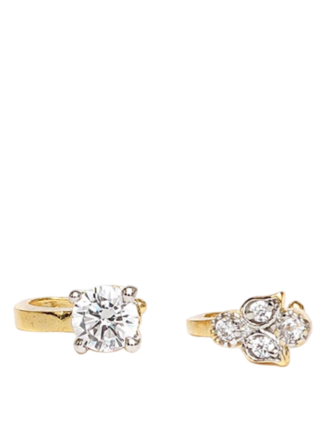 

Mali Fionna Set Of 2 Gold-Plated Stone Studded Ring Nosepin