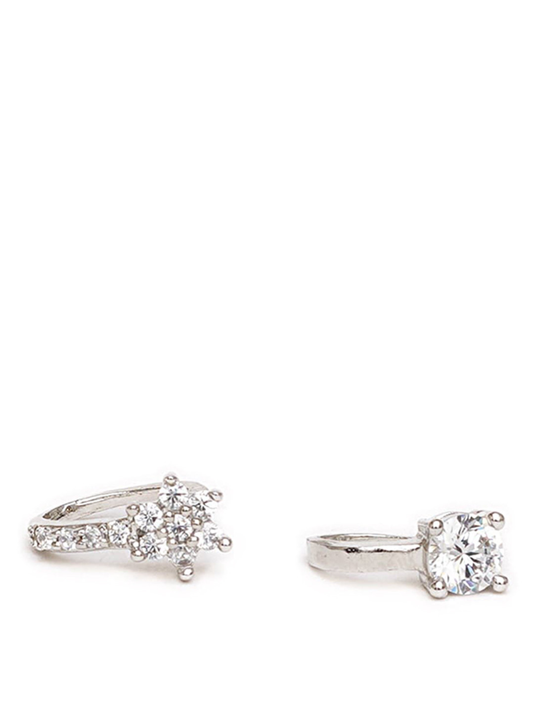 

Mali Fionna Set Of 2 Silver-Plated Stone Studded Ring Nosepin